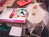 Barbie in hand-crocheted wedding dress and a