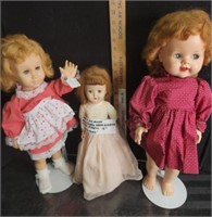 3 nice vintage Composition dolls, Chatty Kathy