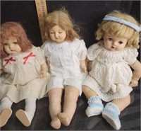 3 Vintage Composition dolls