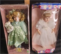 2 Porcelain Collector's Dolls