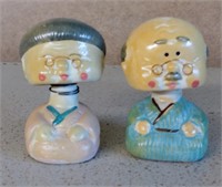 GRANDMA & GRANDPA PAPER MACHE BOBBLEHEADS