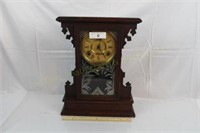 Eastlake Walnut Kitchen Clock With Key And