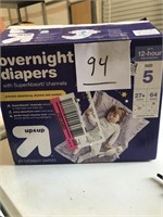 OVERNIGHT DIAPERS SIZE 5 64 COUNT