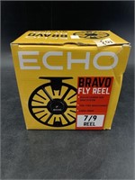 Echo Bravo 7-9 fly reel, new in box with nylon pou