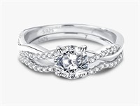 925S 1.0ct Moissanite Diamond Ring Set