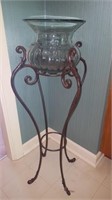 Glass & Wrought Iron Plant Stand