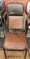 2 metal & vinyl chairs 31.25” @ back x 18” x 15”