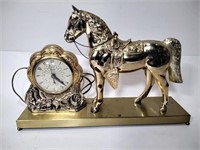 Fancy Metal Western Style Corded Horse Clock