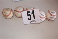 (5) American Major League Baseballs (Game Used)