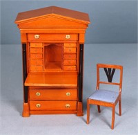 Artisan Miniature Dollhouse Biedermeier Secretary