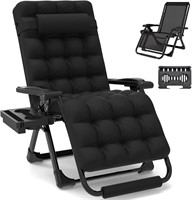 Padded Zero Gravity Recliner W/Cup Holder, Black