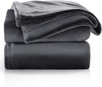 Bedsure Fleece Blanket Throw Dark Grey