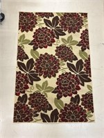 Red and Brown Floral Rug
