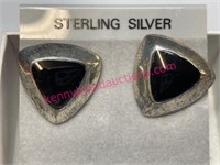 New Sterling silver black onyx earrings