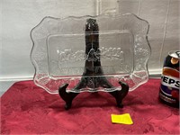 Vintage last supper glass tray 7“ x 11“