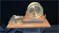 Nautical Brass Ships Clock Desk Set