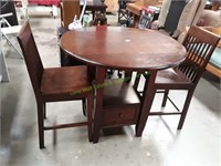 Drop Leaf Bistro Table w/ 2 Pub Chairs