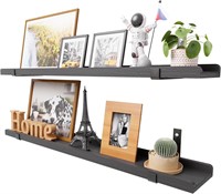 Natural Wood Floating Shelves with Lip,