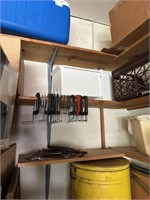 CONTENTS OF SHELVES PICTURED CLAMPS MORE