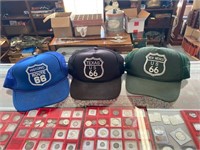 LOT OF 3 ROUTE 66 TRUCKERS HATS