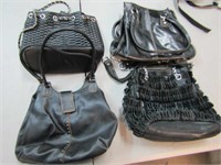 4 Black Leather Ladies Purses