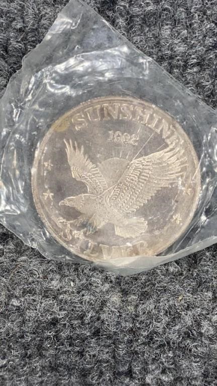1982 999 1oz Silver Sunshine Mining Silver Coin