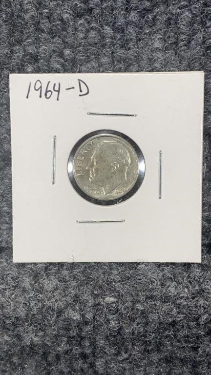 Roosevelt Silver Dime 1964-D