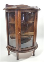 Miniature Bow Front Glass Curio Cabinet