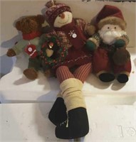 Plush Boyd bear, Santa & Snowman