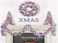 13 Inch Liliful 4 Pcs Pink Christmas Decorations S