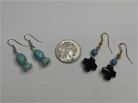 Two Pair Of Earrings Costume Jewelry