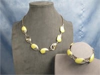 Yellow Necklace & Bracelet Costume Jewelry