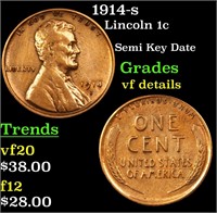 1914-s Lincoln 1c Grades vf details