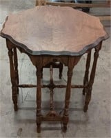 Vintage book matched solid walnut table