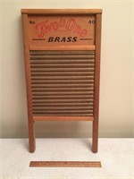Antique Two in One No 40 Brass Washboard