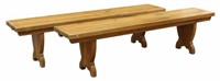 (2) FRENCH PROVINCIAL OAK BENCHES, 68"L