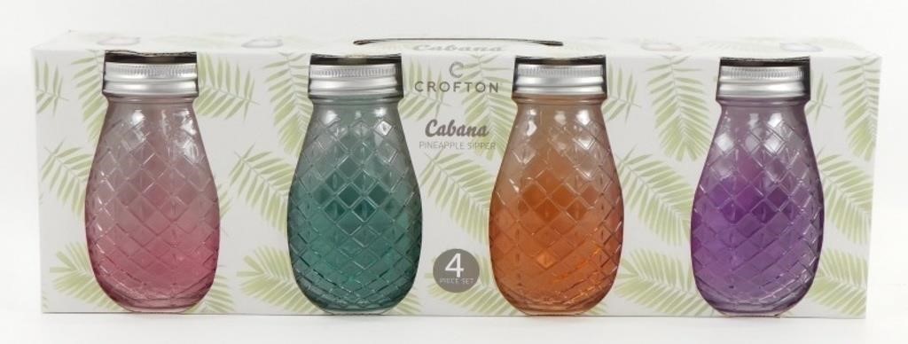 * NIB Pineapple Sippers 4-Piece Set