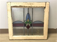 Antique Stained Glass Window 23" x 22"