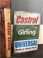 CASTROL GIRLING TIN SIGN-APPROX 12"TX8"W