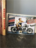 BEST GARAGE MOTORCYCLES TIN SIGN-APPROX 12"TX8"W