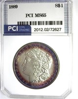 1889 Morgan PCI MS65 Purple Rim