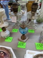 Blue Oil Lamp with Marble Base