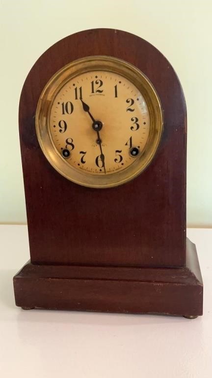 EARLY WOODEN MANTLE CLOCK