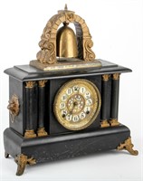 Antique Wm Gilbert Curfew Bell Tower Mantle Clock