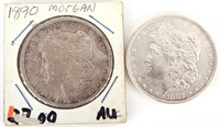 1882-P & 1890-P MORGAN 90% SILVER DOLLARS