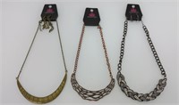 3 pc new Paparazzi 16" necklaces and earrings