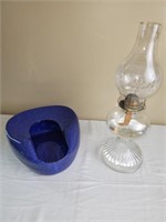 Oil lamp and enamel bed pan