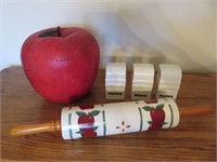 Rare Sugar - Flour - Pepper Shakers w/ Apple Decor