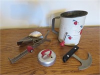 Vtg Kitchen utensils Painted Bromwell Sifter,