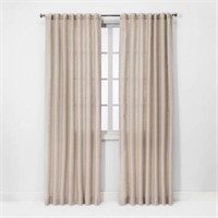 $47  54x95 Light Filtering Linen Curtain Khaki
